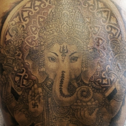 Tattoo Indonesian and indian ganesha by Darko groenhagen