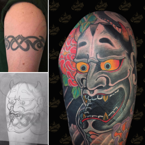 Vince hannya coverup 2018 tattoo