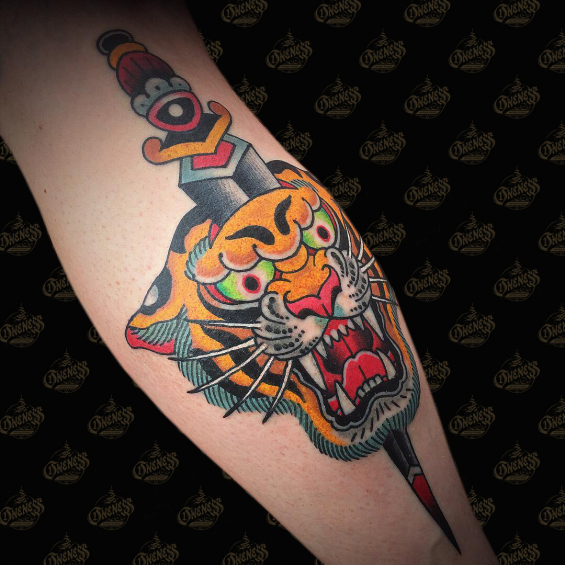 Vince tiger and dagger 2018 tattoo