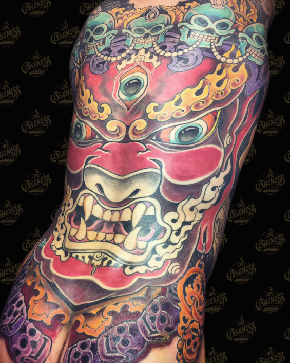 Tattoo Tibetan backpiece by Darko groenhagen
