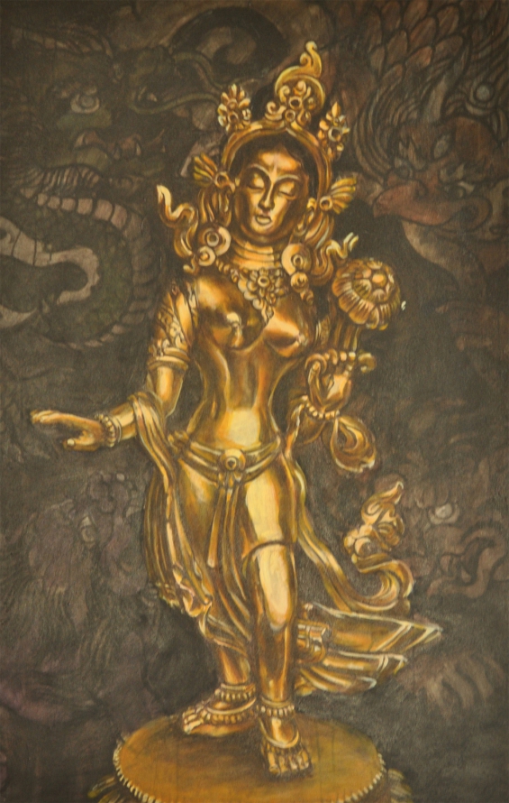 Tattoo Tibetan golden tara painting by Darko groenhagen
