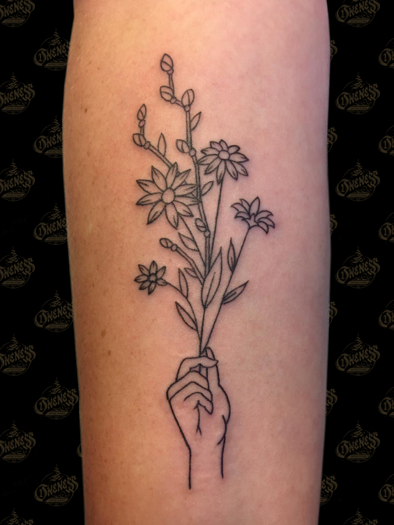 Sjoerd bloemetjes tattoo