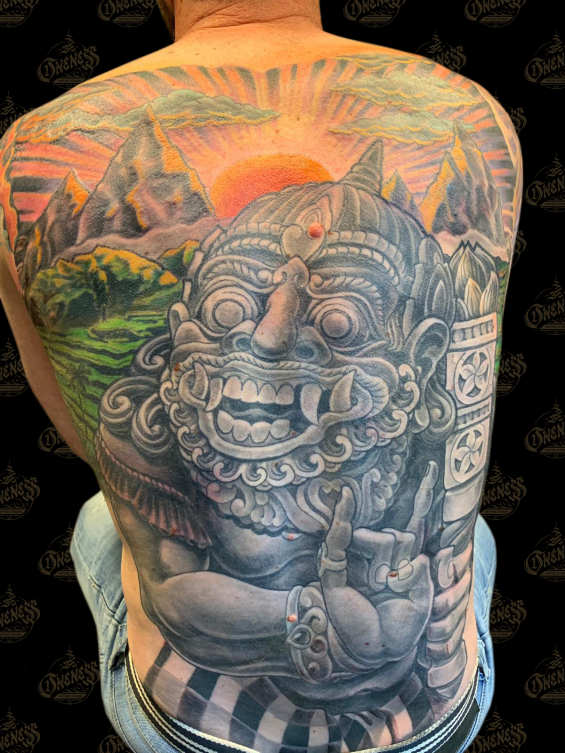 Tattoo Indonesian backpiece by Darko groenhagen