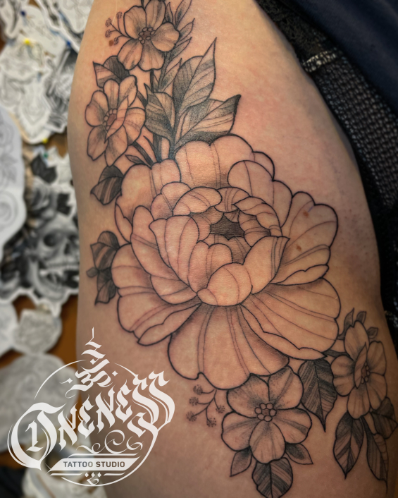 Tattoo Beautiful flowers by Iris van der peijl