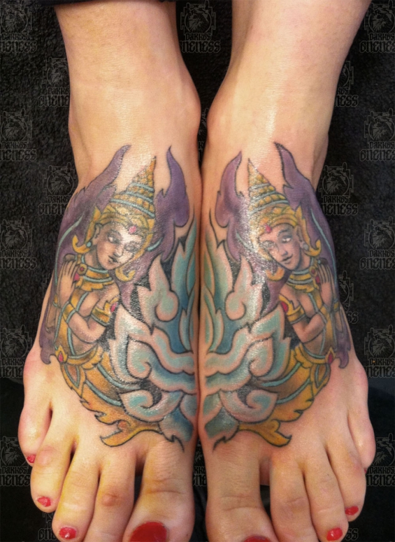 Tattoo Indonesian and indian full colour by Darko groenhagen