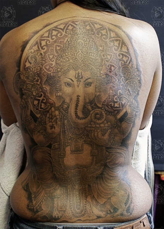 Tattoo Indonesian and indian ganesha by Darko groenhagen