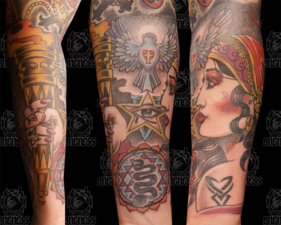 Tattoo Skulls gypsy woman by Darko groenhagen