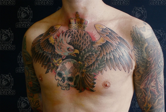 Skulls eagle and skull darko oneness tattoo