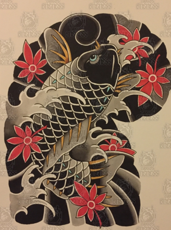 Tattoo Koi painting by 