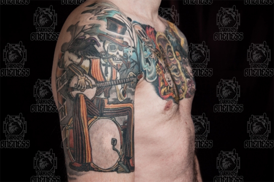 Tattoo One man band by Darko groenhagen