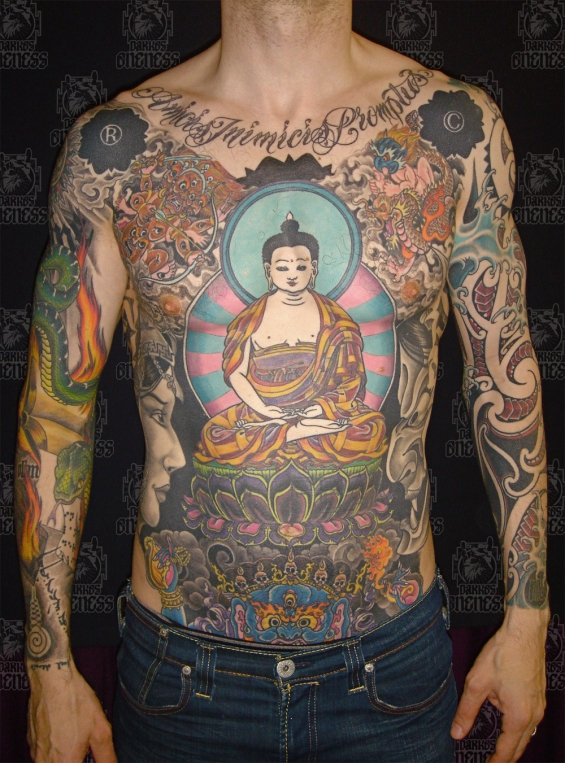 Tibetan buddha and lotus darko oneness tattoo
