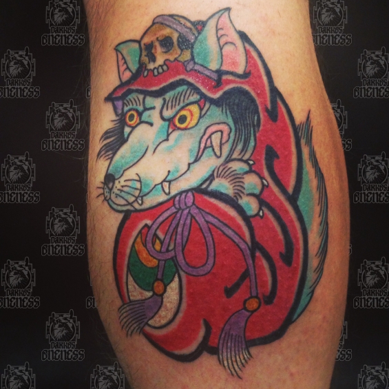 Tattoo Fox daruma by Sjoerd elstak