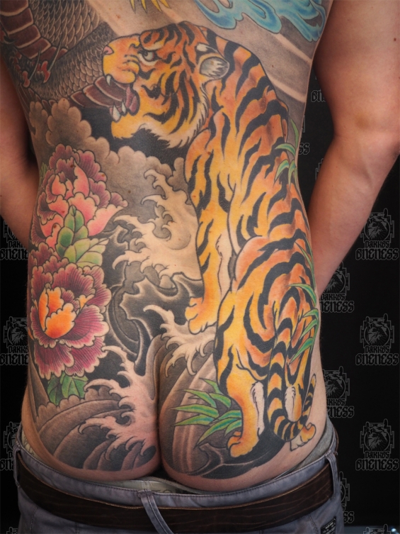 Tattoo Tiger backpiece by Darko groenhagen