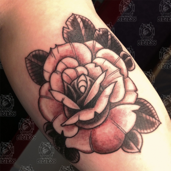 Tattoo Black and grey rose by 