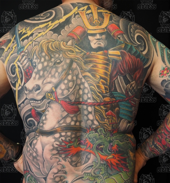 Tattoo Japanese warrior dragon by Darko groenhagen