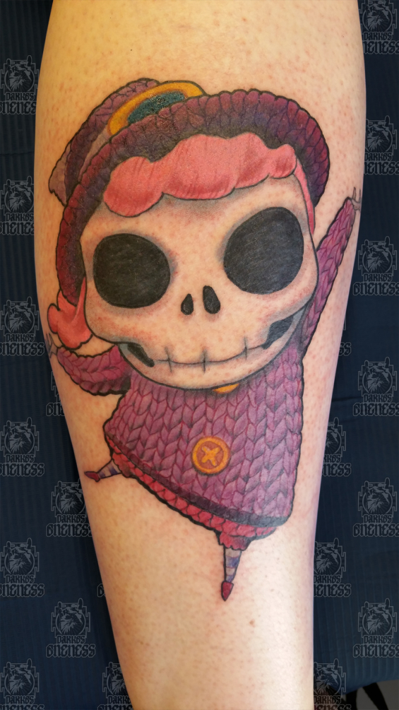 Tattoo Knitted skull by Pieter pas