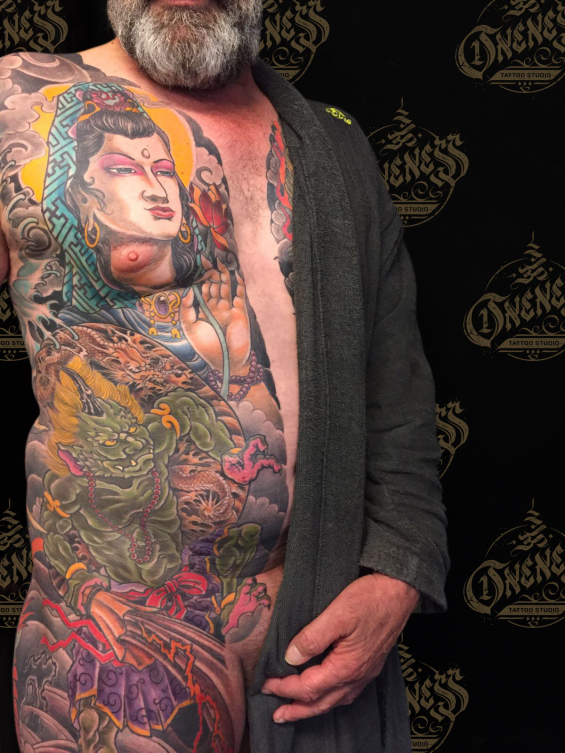 Tattoo Japanese rib piece by Darko groenhagen