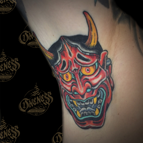 Tattoo Hannya in armpit by 