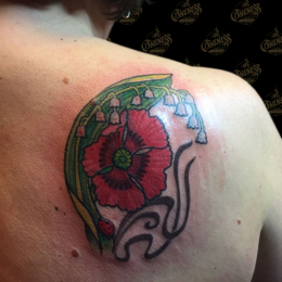 Tattoo Flower cover up by Darko groenhagen