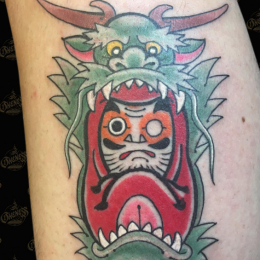 Tattoo Daruma dragon by Sjoerd elstak