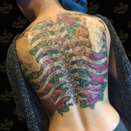 Tattoo Flowered ribcage by Darko groenhagen
