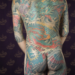 Tattoo Dragon backpiece full colour by Darko groenhagen
