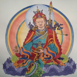 Tattoo Tibetan guru rinpoche painting by Darko groenhagen
