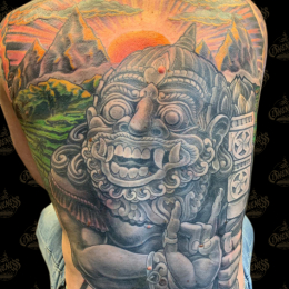Tattoo Indonesian backpiece by Darko groenhagen