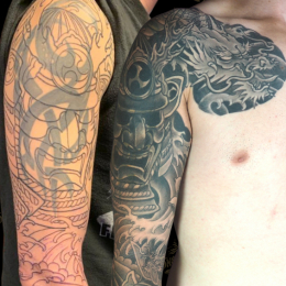 Tattoo Japanese tribal cover by Darko groenhagen