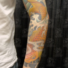 Tattoo Japanese koi sleeve by Darko groenhagen