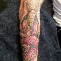 Tattoo Indonesian and indian hindu goddess by Darko groenhagen
