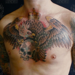 Tattoo Skulls eagle and skull by Darko groenhagen