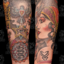 Tattoo Skulls gypsy woman by Darko groenhagen