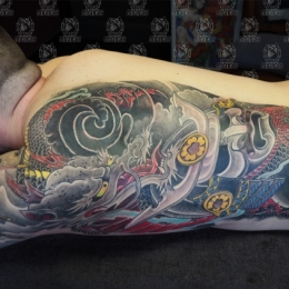 Tattoo Japanese half back piece by Darko groenhagen