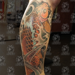 Tattoo Orange koi by Darko groenhagen