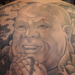 Tattoo Black and grey buddha by Darko groenhagen