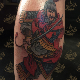 Tattoo Japanese samourai by Darko groenhagen