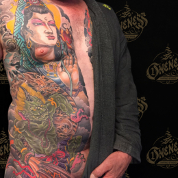 Tattoo Japanese rib piece by Darko groenhagen
