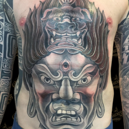 Tattoo Tibetan front piece by Darko groenhagen
