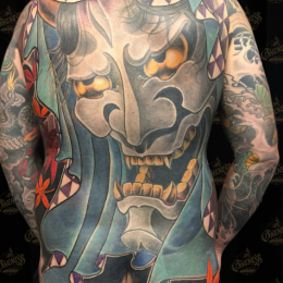Tattoo Japanese hannya backpiece by Darko groenhagen