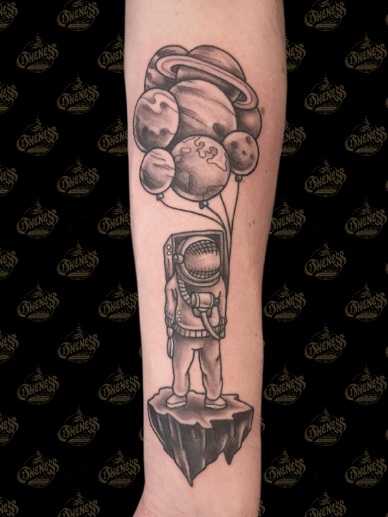Astronaut tattoo 🛸🧑🏻‍🚀 #inkjecta #inkjectapro @inkjectapro #tattoo  #tattooartist #Tahajahani @tahajahani.art @tahajahani.t... | Instagram