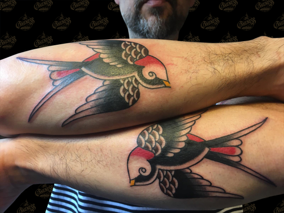Tattoo Swallows by Sjoerd elstak