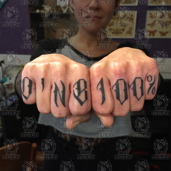 Tattoo Finger lettering by 