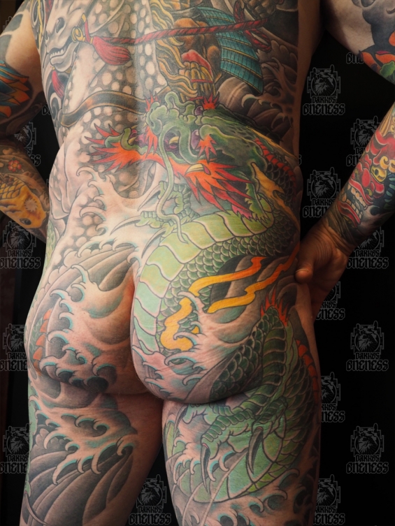 Tattoo Japanese warrior dragon by Darko groenhagen