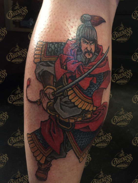 Tattoo Japanese samourai by Darko groenhagen