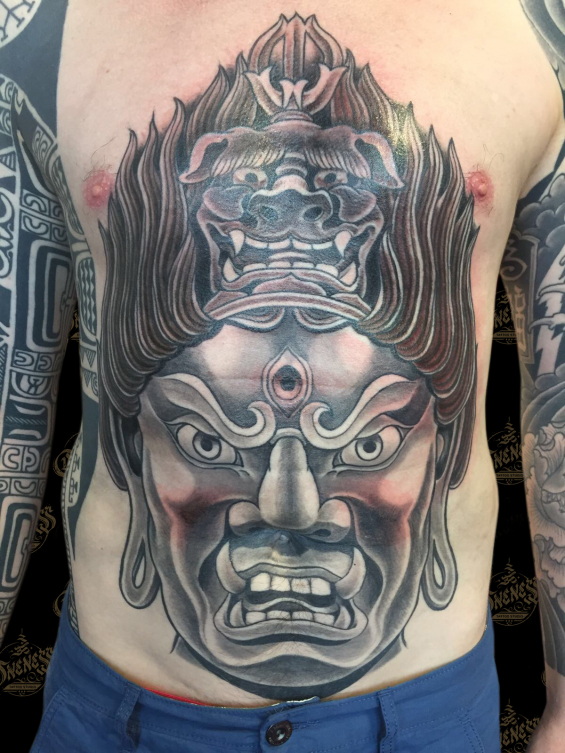 Tattoo Tibetan front piece by Darko groenhagen