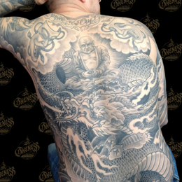 Tattoo Black and grey backpiece by Darko groenhagen