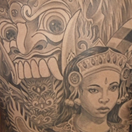 Tattoo Indonesian and indian indonesian backpiece by Darko groenhagen