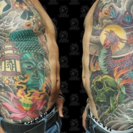 Tattoo Japanese ribs by Darko groenhagen