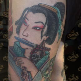 Tattoo Japanese geisha by Darko groenhagen